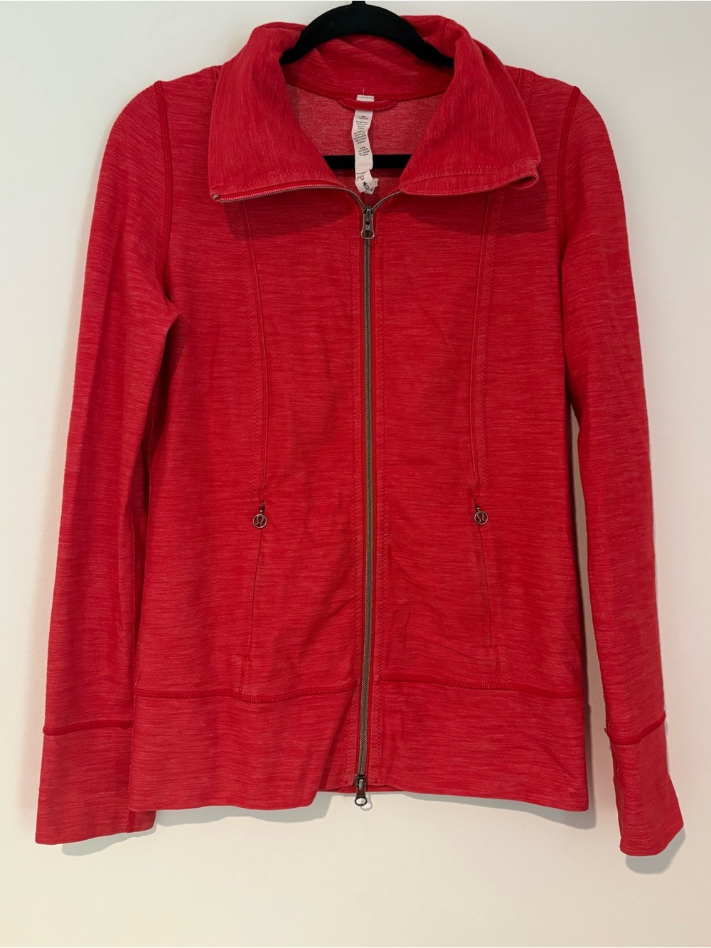 Lululemon Daily Yoga Jacket Reversible Slub Denim Love Red Size 6 RARE